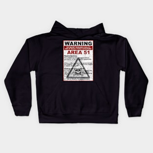 Area 51 Warning Kids Hoodie